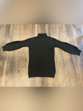 SHEIN Black Ribbed Turtleneck Sweater Dress